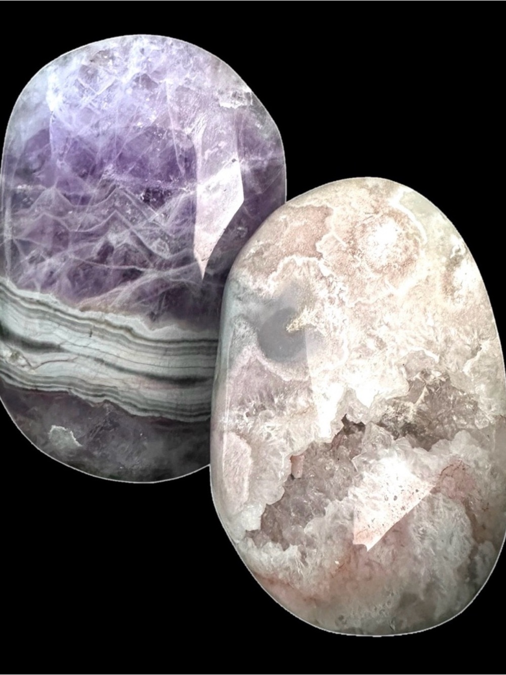 Amethyst Crystal Palm Stone